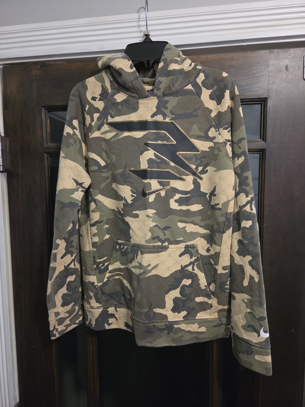 Boys Nike Camo Hooded Pullover - Green, Tan, Black